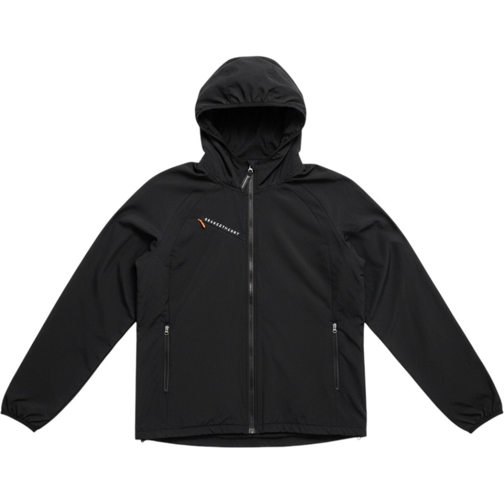 Orangetheory Fitness Mens Medium Black Hooded Windbreaker Full Zip Active Jacket